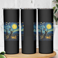 67 Cat Meme Skinny Tumbler Funny Six Seven Cat Starry Night Van Gogh - Wonder Print Shop