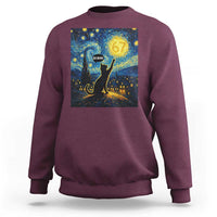 67 Cat Meme Sweatshirt Funny Six Seven Cat Starry Night Van Gogh - Wonder Print Shop