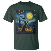 67 Cat Meme T Shirt Funny Six Seven Cat Starry Night Van Gogh - Wonder Print Shop