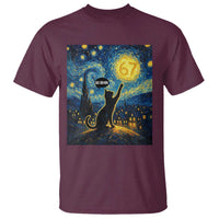 67 Cat Meme T Shirt Funny Six Seven Cat Starry Night Van Gogh - Wonder Print Shop