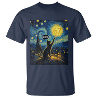 67 Cat Meme T Shirt Funny Six Seven Cat Starry Night Van Gogh - Wonder Print Shop