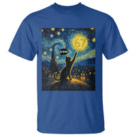 67 Cat Meme T Shirt Funny Six Seven Cat Starry Night Van Gogh - Wonder Print Shop