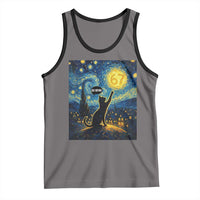 67 Cat Meme Tank Top Funny Six Seven Cat Starry Night Van Gogh - Wonder Print Shop