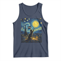 67 Cat Meme Tank Top Funny Six Seven Cat Starry Night Van Gogh - Wonder Print Shop