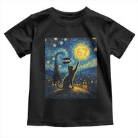 67 Cat Meme Toddler T Shirt Funny Six Seven Cat Starry Night Van Gogh - Wonder Print Shop