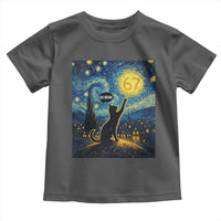 67 Cat Meme Toddler T Shirt Funny Six Seven Cat Starry Night Van Gogh - Wonder Print Shop