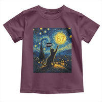 67 Cat Meme Toddler T Shirt Funny Six Seven Cat Starry Night Van Gogh - Wonder Print Shop