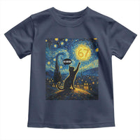 67 Cat Meme Toddler T Shirt Funny Six Seven Cat Starry Night Van Gogh - Wonder Print Shop