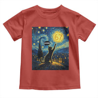 67 Cat Meme Toddler T Shirt Funny Six Seven Cat Starry Night Van Gogh - Wonder Print Shop