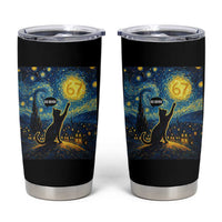 67 Cat Meme Tumbler Cup Funny Six Seven Cat Starry Night Van Gogh - Wonder Print Shop