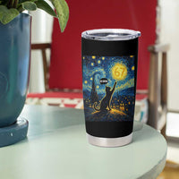 67 Cat Meme Tumbler Cup Funny Six Seven Cat Starry Night Van Gogh - Wonder Print Shop