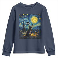 67 Cat Meme Youth Sweatshirt Funny Six Seven Cat Starry Night Van Gogh - Wonder Print Shop