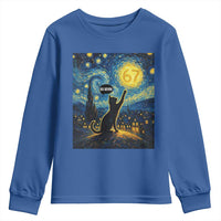 67 Cat Meme Youth Sweatshirt Funny Six Seven Cat Starry Night Van Gogh - Wonder Print Shop