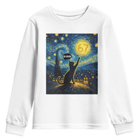 67 Cat Meme Youth Sweatshirt Funny Six Seven Cat Starry Night Van Gogh - Wonder Print Shop