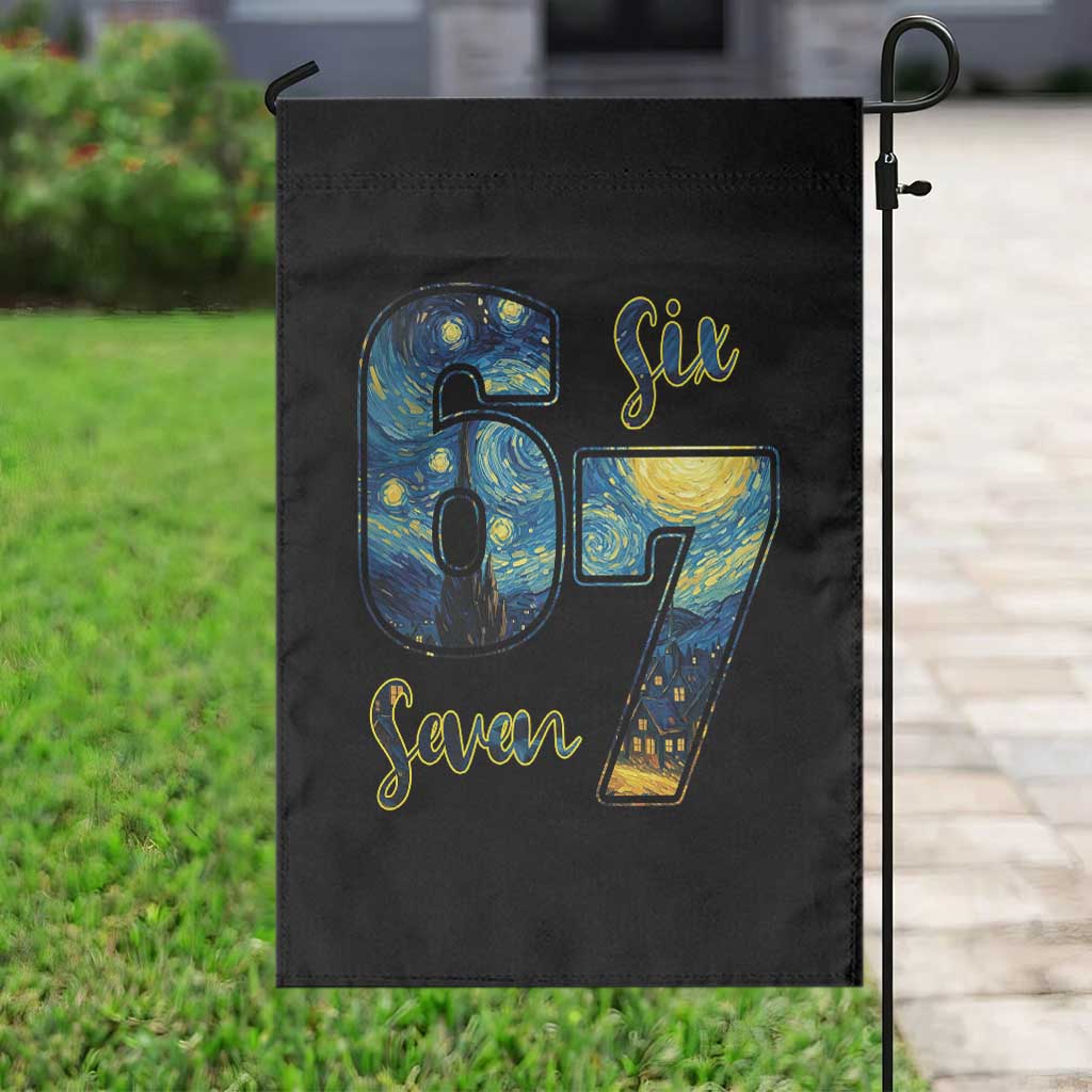 67 Six Seven Meme Garden Flag Starry Night Van Gogh - Wonder Print Shop