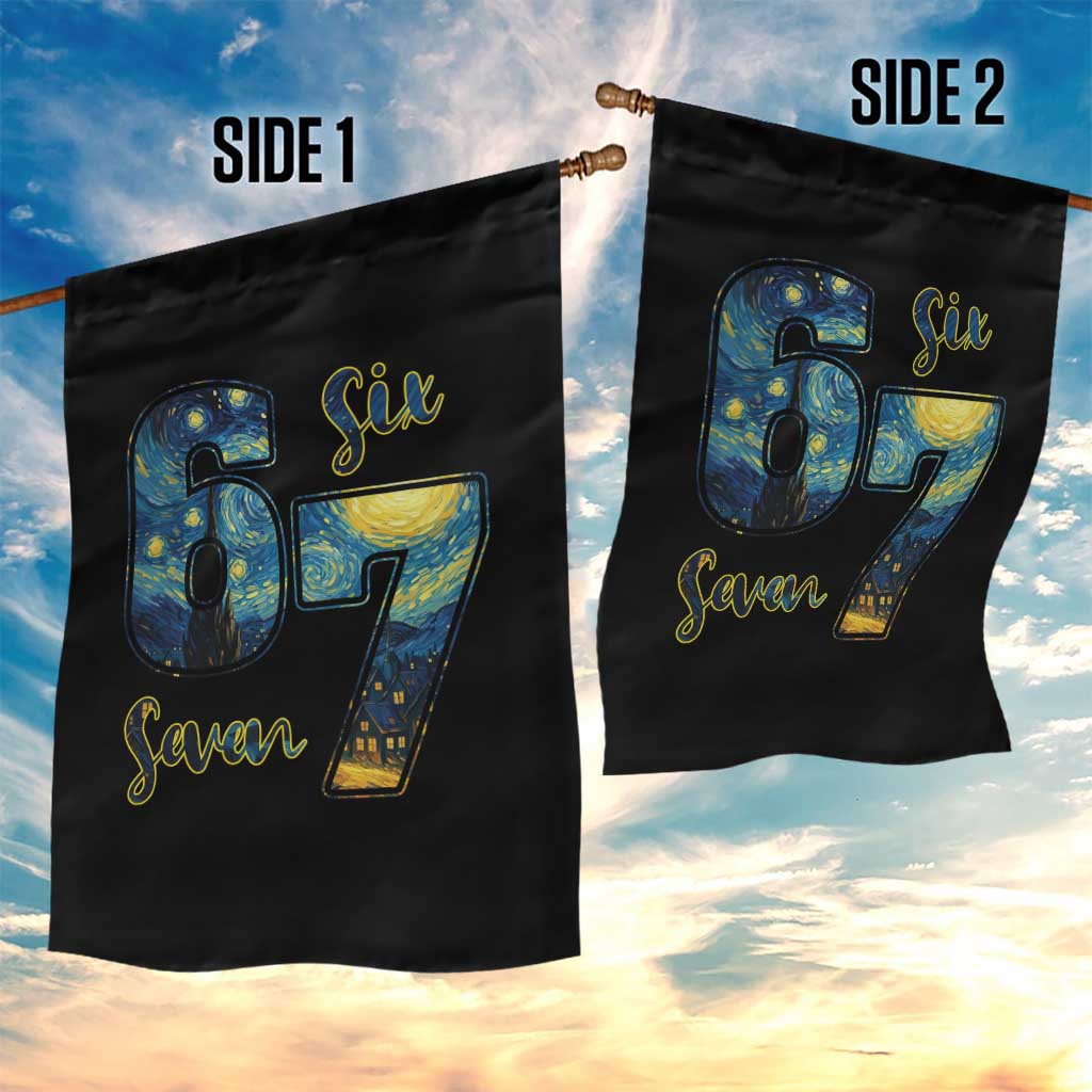 67 Six Seven Meme Garden Flag Starry Night Van Gogh - Wonder Print Shop
