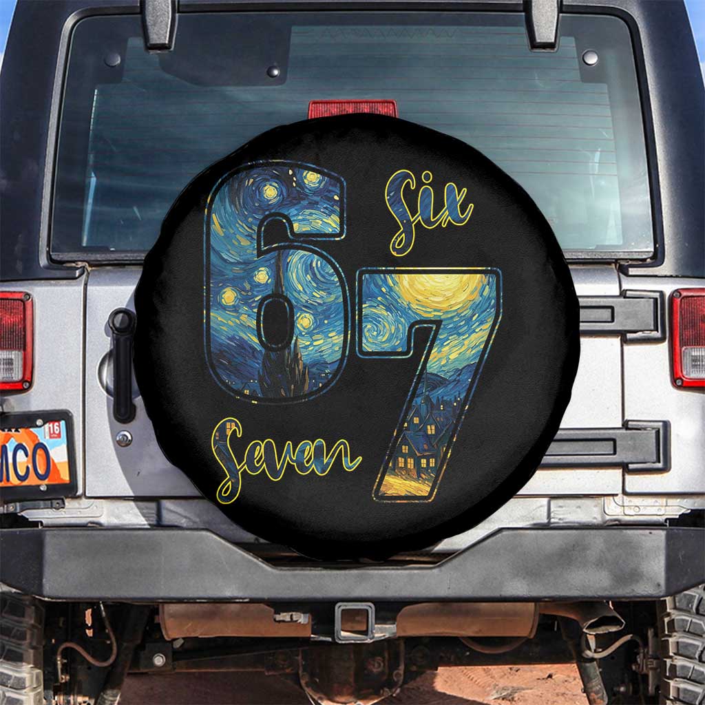 67 Six Seven Meme Spare Tire Cover Starry Night Van Gogh - Wonder Print Shop