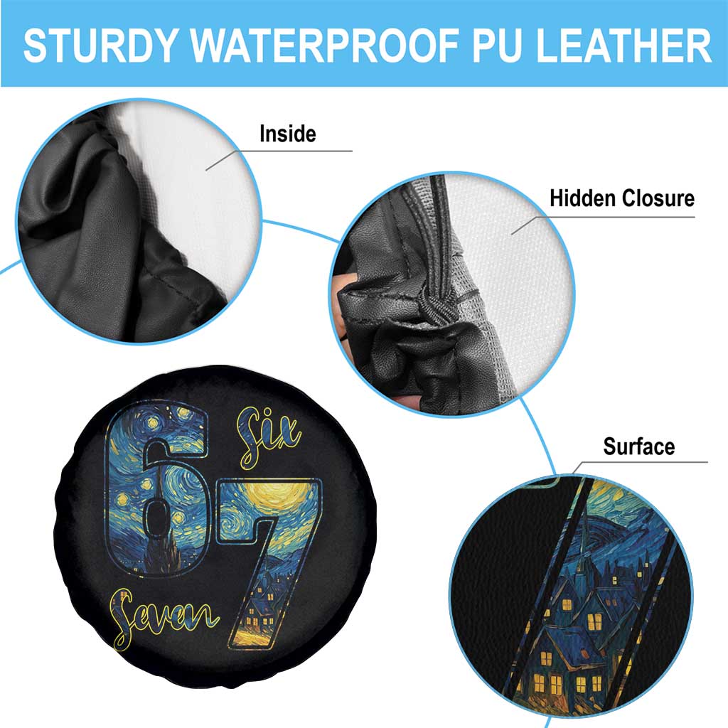 67 Six Seven Meme Spare Tire Cover Starry Night Van Gogh - Wonder Print Shop