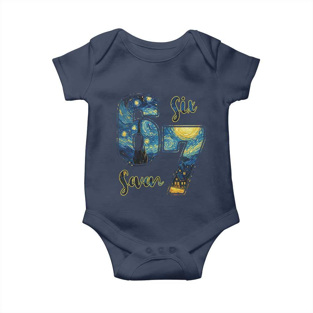 67 Six Seven Meme Baby Onesie Starry Night Van Gogh - Wonder Print Shop