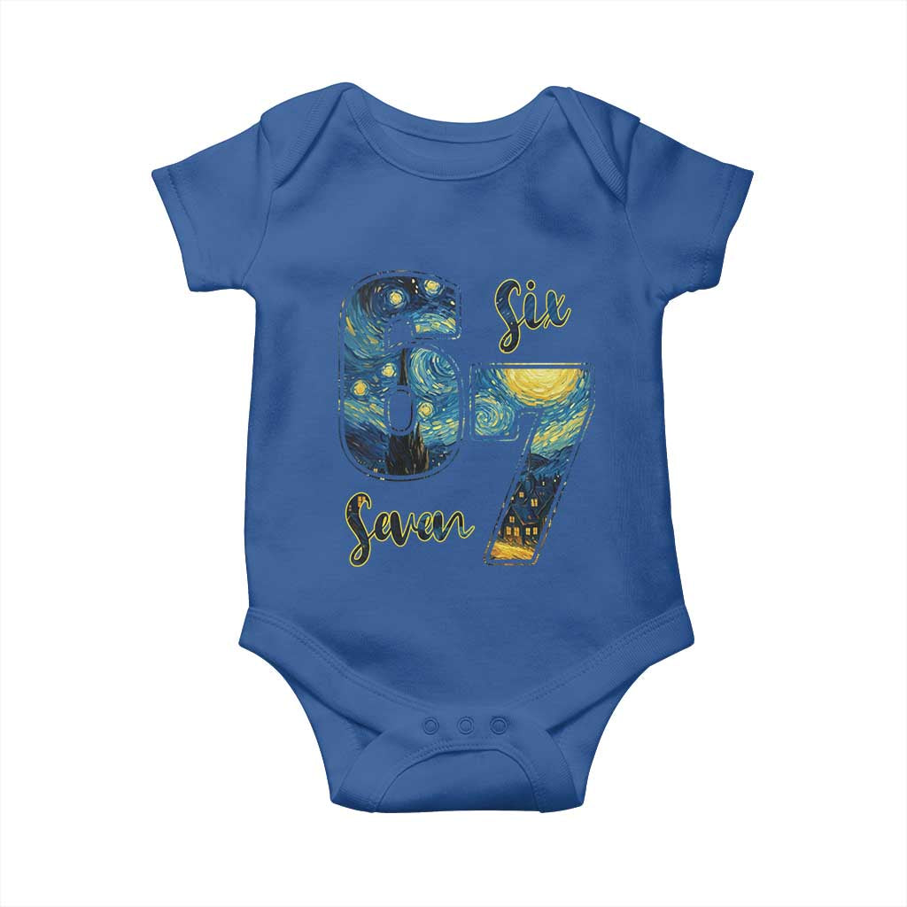 67 Six Seven Meme Baby Onesie Starry Night Van Gogh - Wonder Print Shop