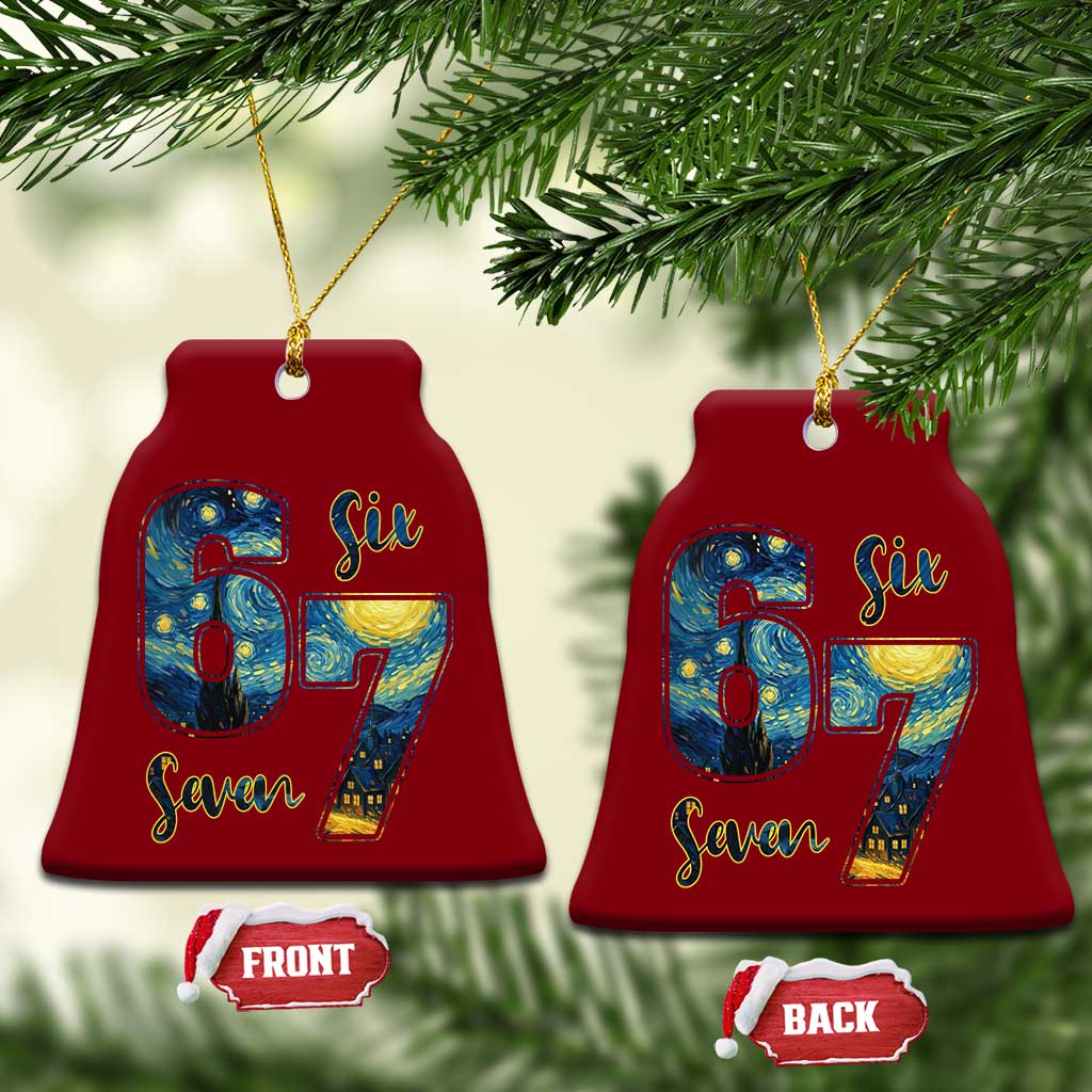 67 Six Seven Meme Ceramic Ornament Starry Night Van Gogh - Wonder Print Shop