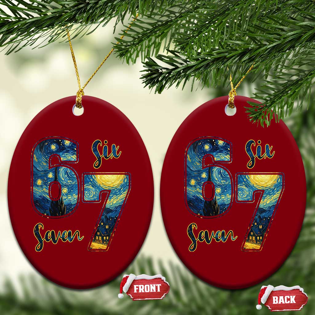 67 Six Seven Meme Ceramic Ornament Starry Night Van Gogh - Wonder Print Shop
