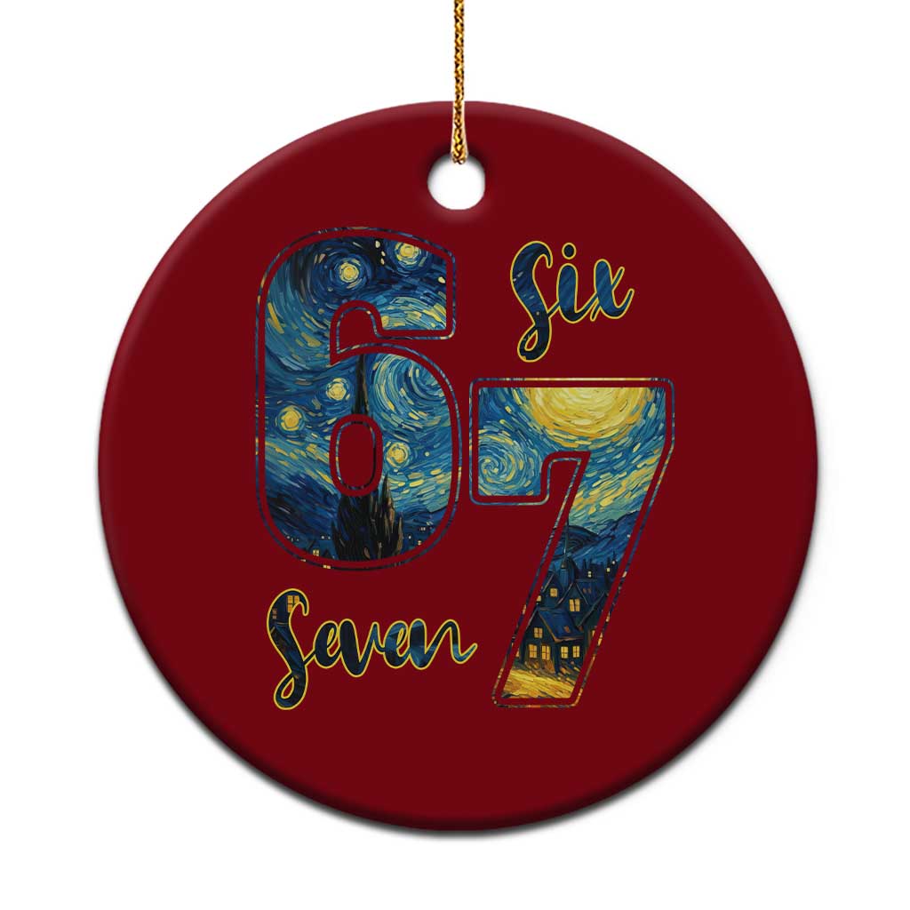 67 Six Seven Meme Ceramic Ornament Starry Night Van Gogh - Wonder Print Shop