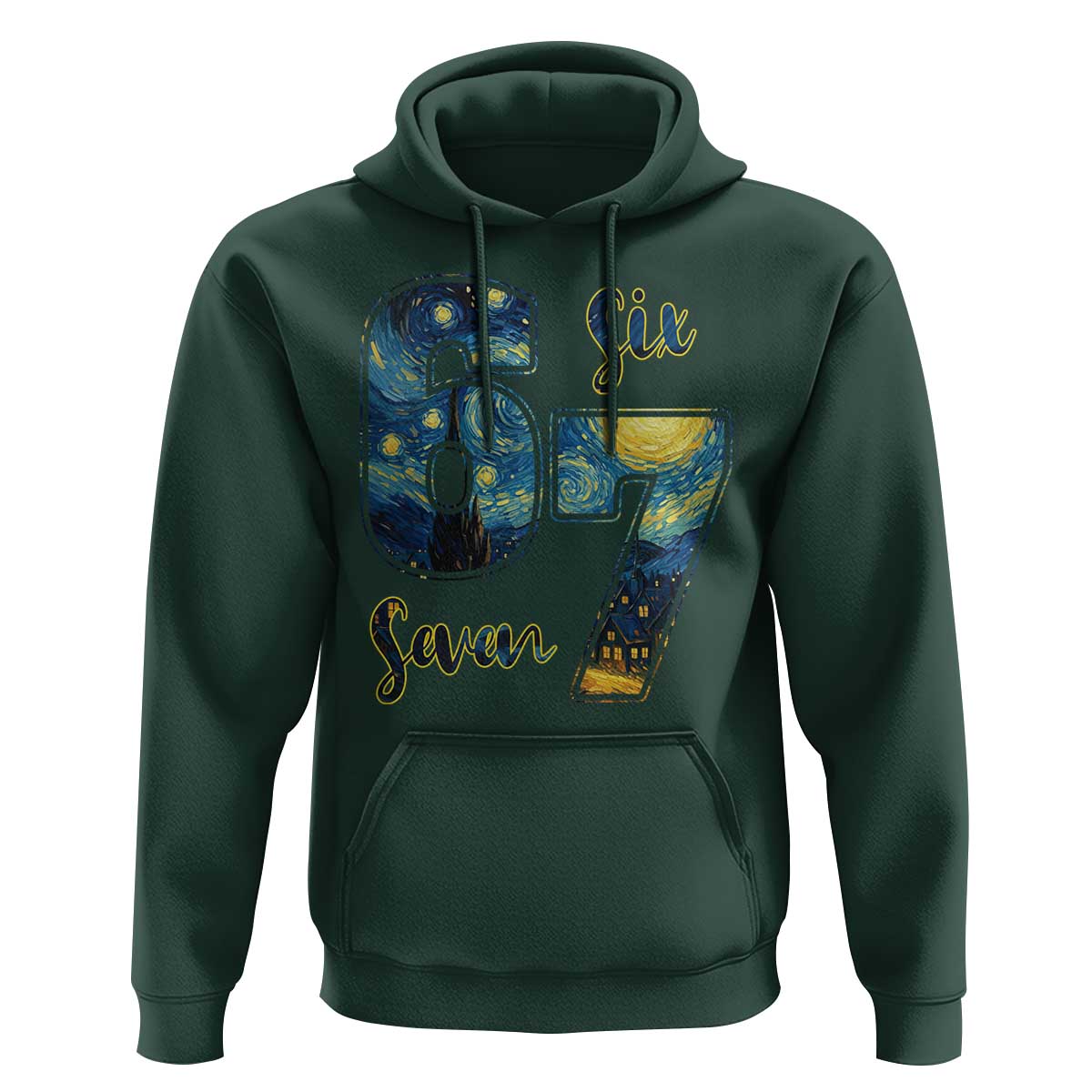 67 Six Seven Meme Hoodie Starry Night Van Gogh - Wonder Print Shop