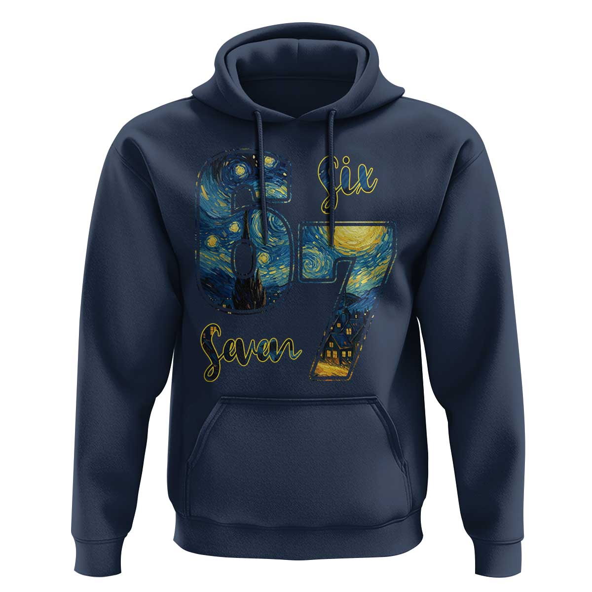 67 Six Seven Meme Hoodie Starry Night Van Gogh - Wonder Print Shop