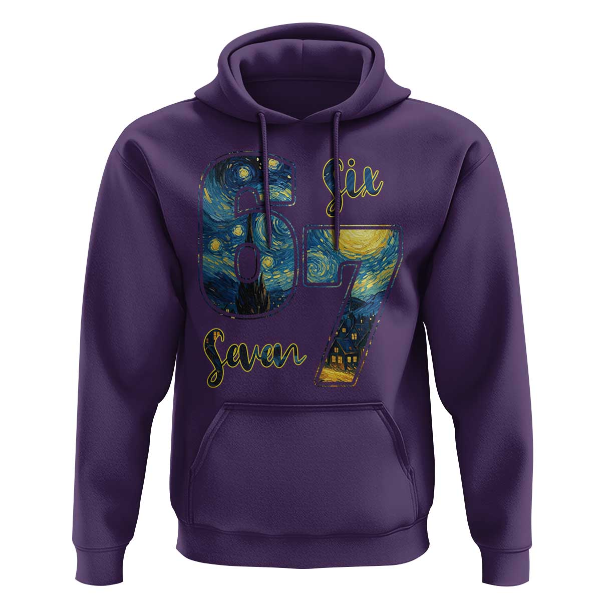 67 Six Seven Meme Hoodie Starry Night Van Gogh - Wonder Print Shop