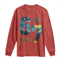 67 Six Seven Meme Long Sleeve Shirt Starry Night Van Gogh - Wonder Print Shop