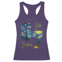 67 Six Seven Meme Racerback Tank Top Starry Night Van Gogh - Wonder Print Shop