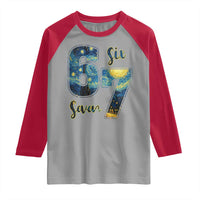 67 Six Seven Meme Raglan Shirt Starry Night Van Gogh - Wonder Print Shop