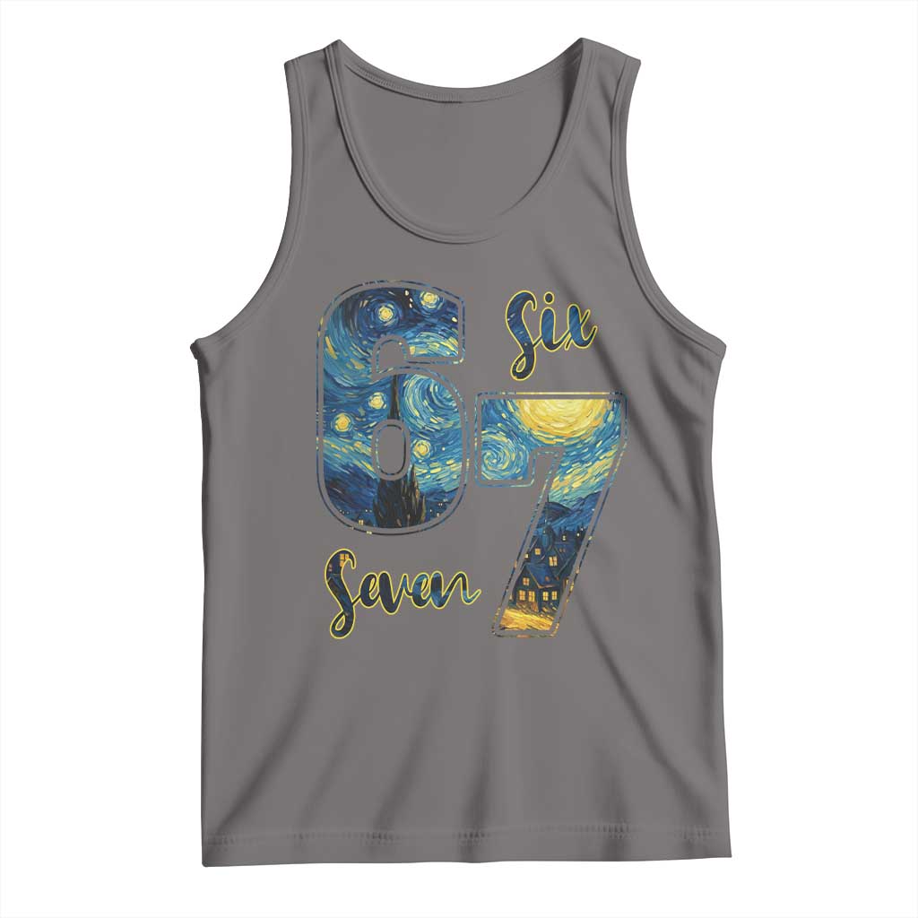 67 Six Seven Meme Tank Top Starry Night Van Gogh - Wonder Print Shop