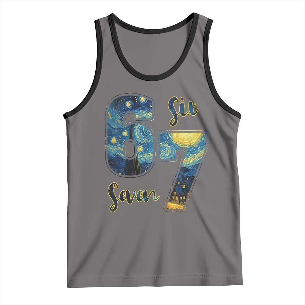 67 Six Seven Meme Tank Top Starry Night Van Gogh - Wonder Print Shop