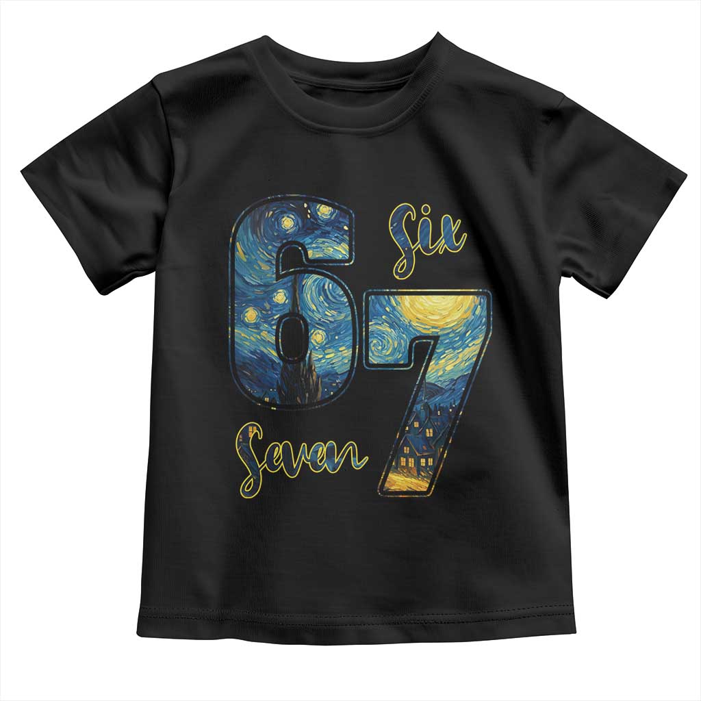 67 Six Seven Meme Toddler T Shirt Starry Night Van Gogh - Wonder Print Shop