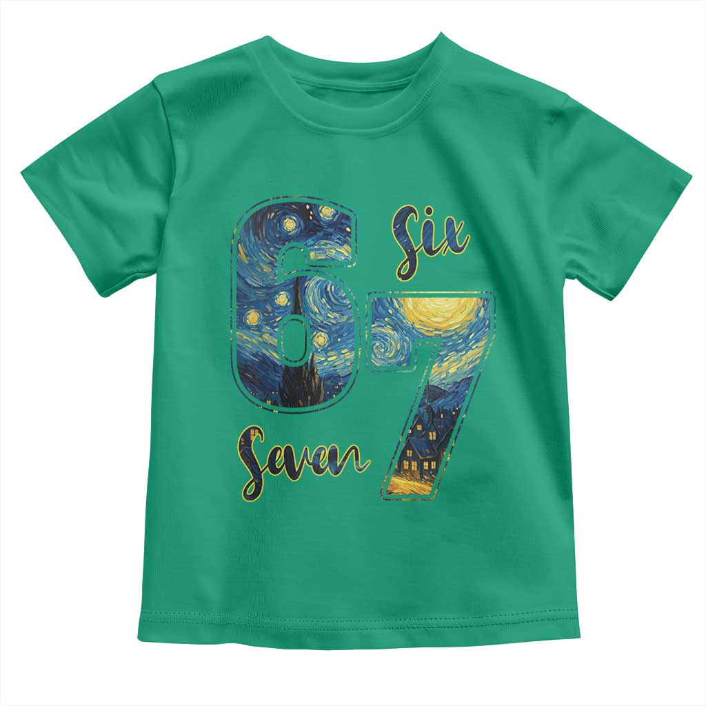 67 Six Seven Meme Toddler T Shirt Starry Night Van Gogh - Wonder Print Shop