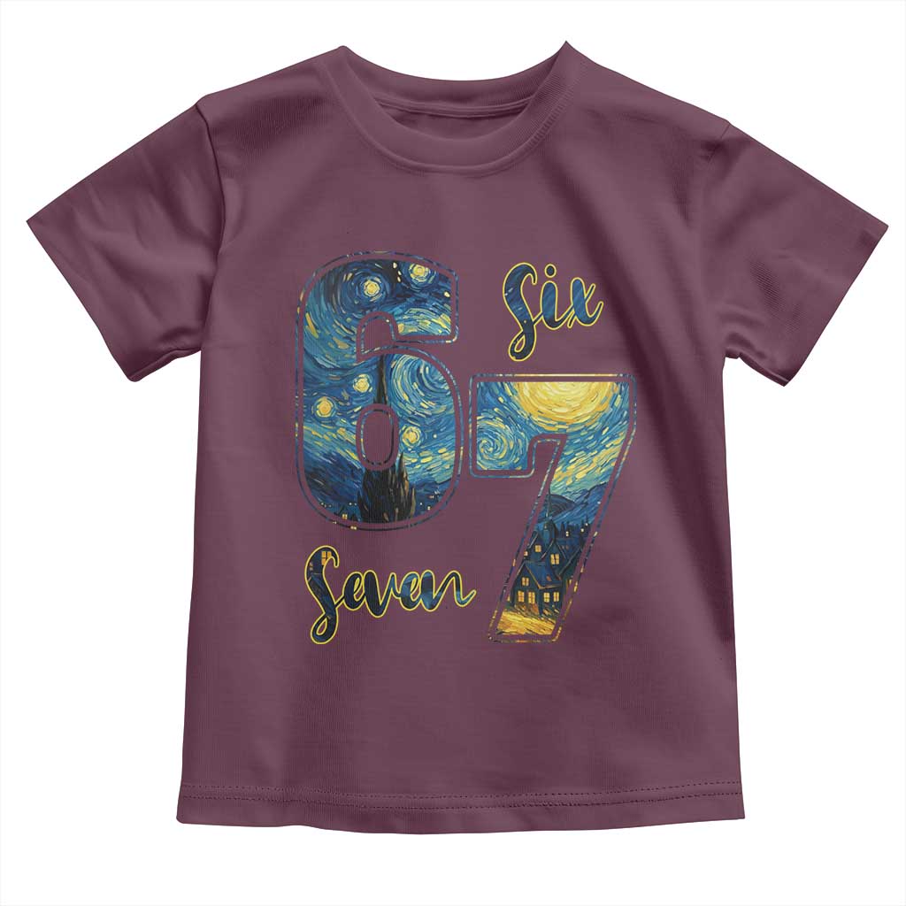 67 Six Seven Meme Toddler T Shirt Starry Night Van Gogh - Wonder Print Shop