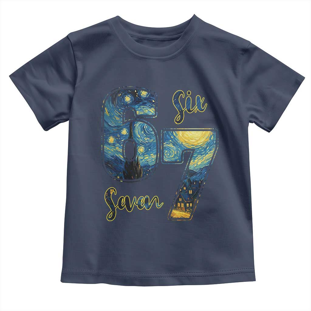 67 Six Seven Meme Toddler T Shirt Starry Night Van Gogh - Wonder Print Shop