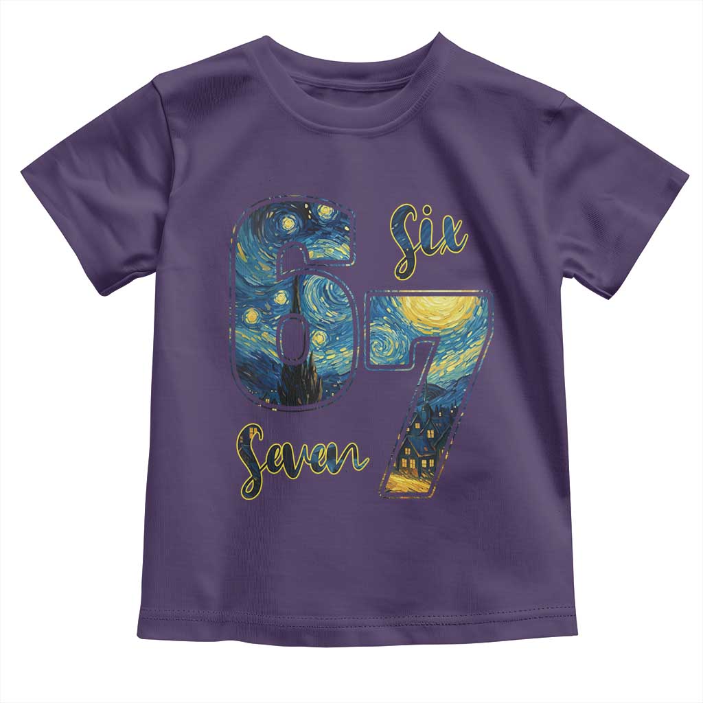 67 Six Seven Meme Toddler T Shirt Starry Night Van Gogh - Wonder Print Shop