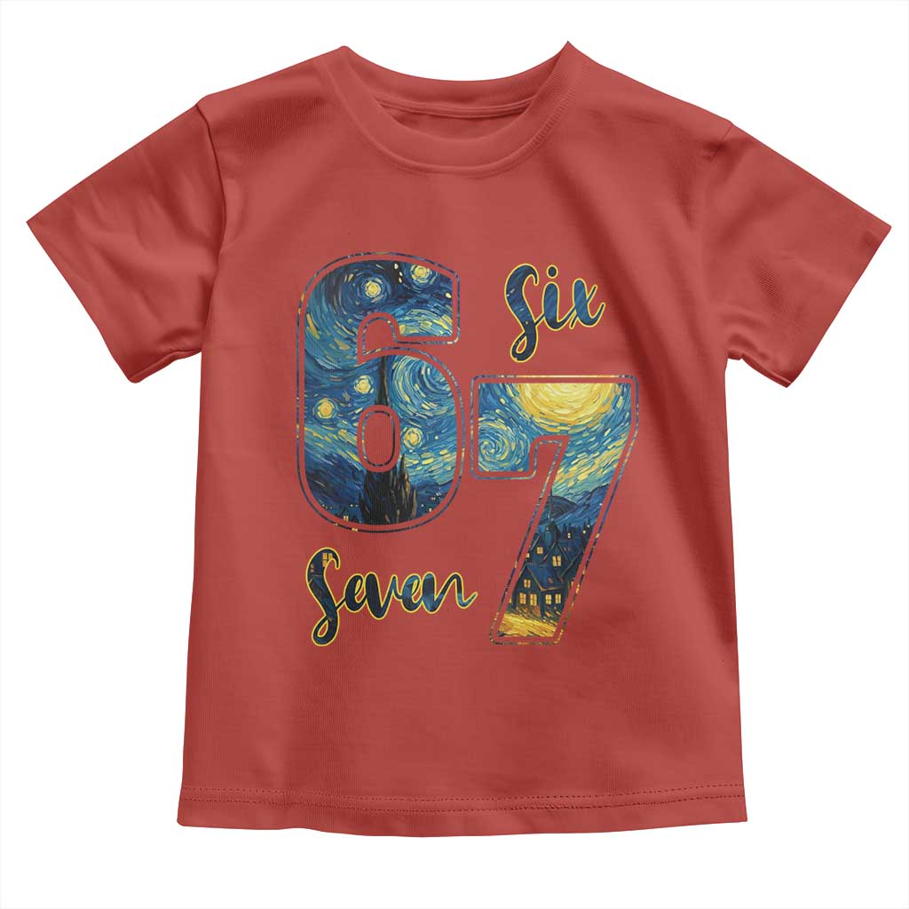 67 Six Seven Meme Toddler T Shirt Starry Night Van Gogh - Wonder Print Shop