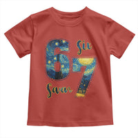 67 Six Seven Meme Toddler T Shirt Starry Night Van Gogh - Wonder Print Shop
