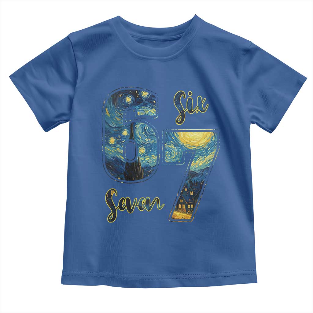 67 Six Seven Meme Toddler T Shirt Starry Night Van Gogh - Wonder Print Shop