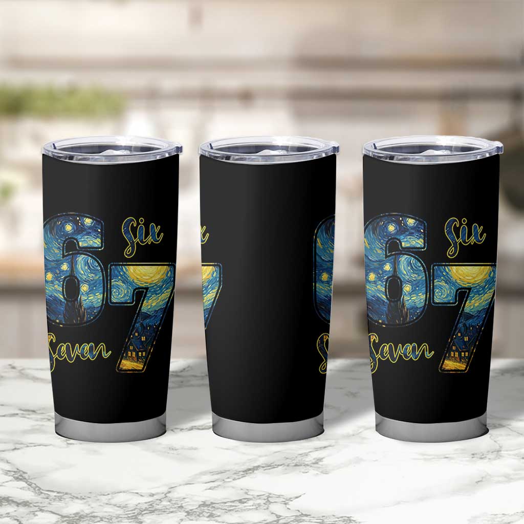 67 Six Seven Meme Tumbler Cup Starry Night Van Gogh - Wonder Print Shop