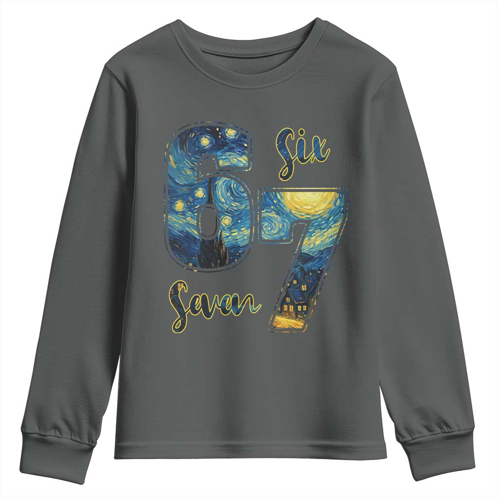 67 Six Seven Meme Youth Sweatshirt Starry Night Van Gogh - Wonder Print Shop