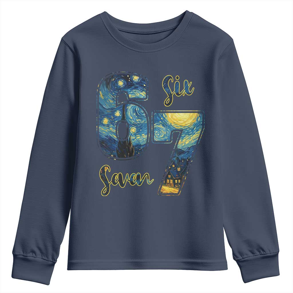 67 Six Seven Meme Youth Sweatshirt Starry Night Van Gogh - Wonder Print Shop