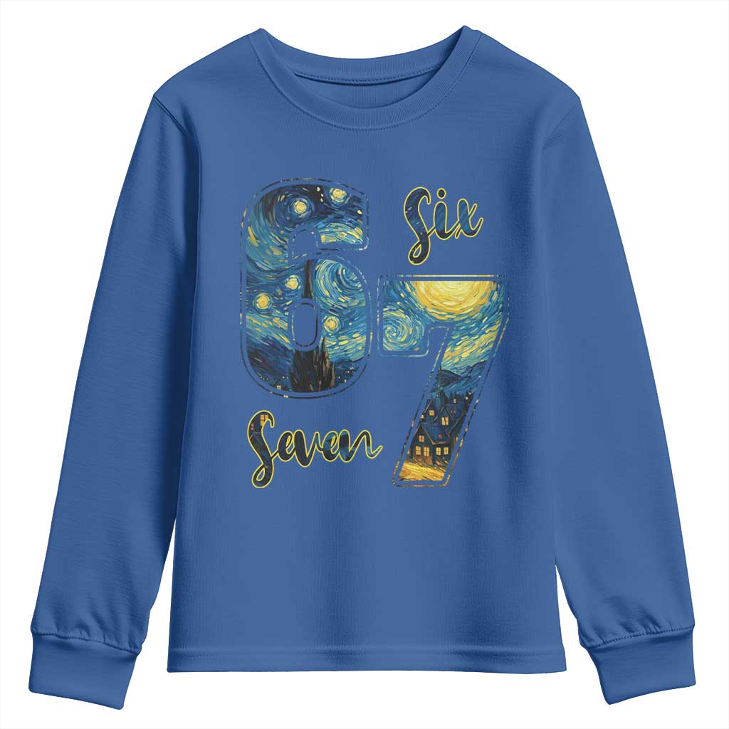 67 Six Seven Meme Youth Sweatshirt Starry Night Van Gogh - Wonder Print Shop