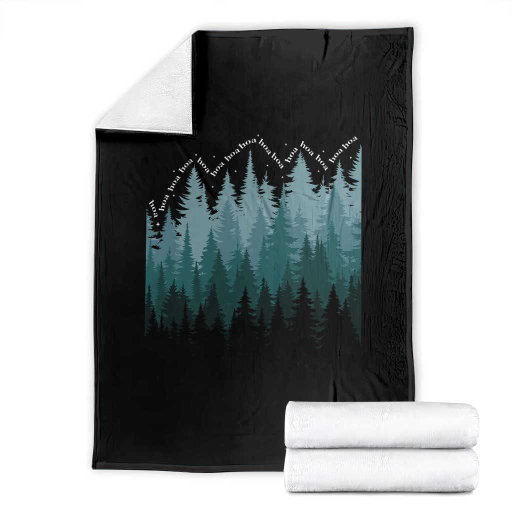 Hoa Hoa Hoa Throw Blanket Twilight Lover Pine Forest Cozy - Wonder Print Shop