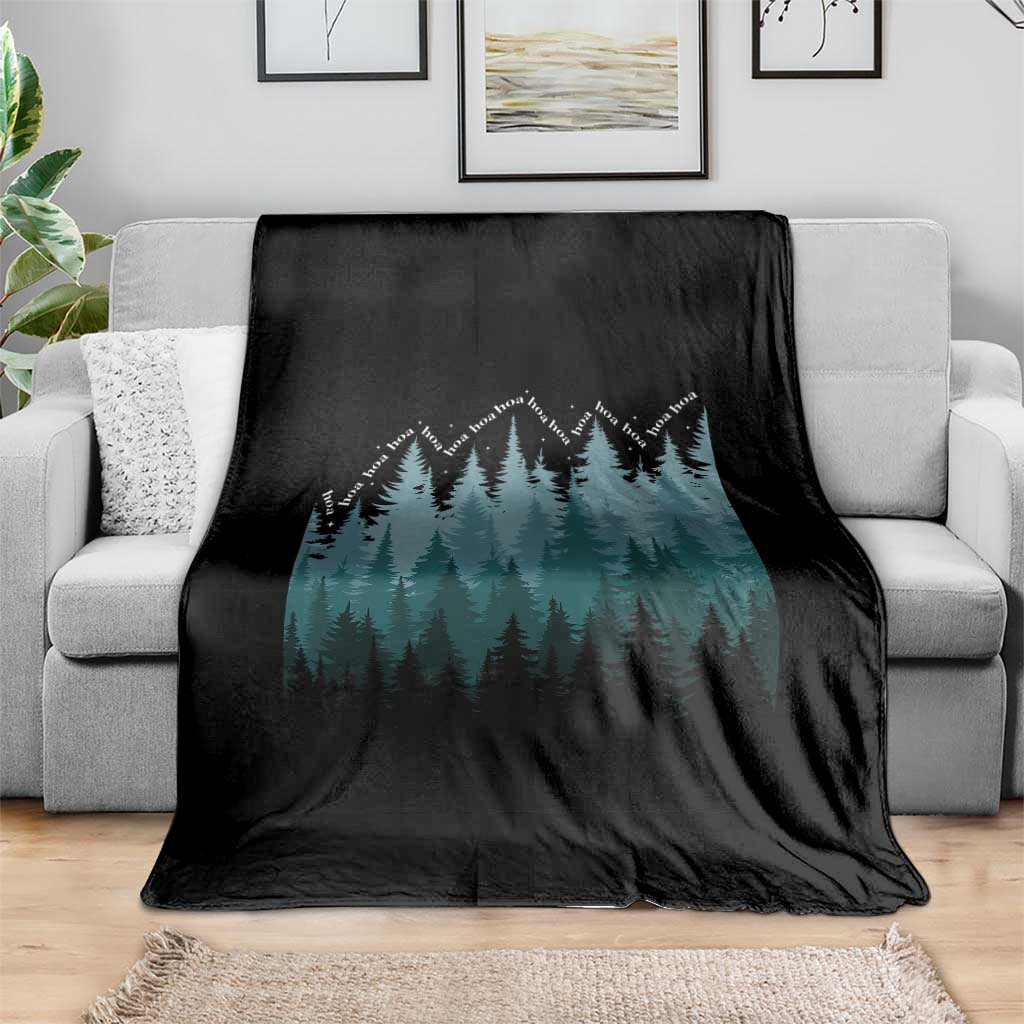 Hoa Hoa Hoa Throw Blanket Twilight Lover Pine Forest Cozy - Wonder Print Shop