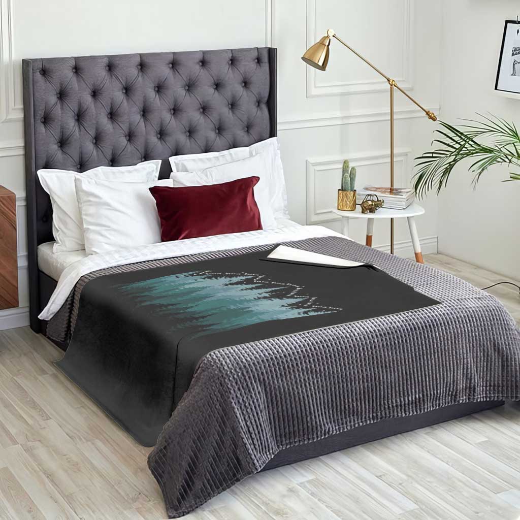Hoa Hoa Hoa Throw Blanket Twilight Lover Pine Forest Cozy - Wonder Print Shop